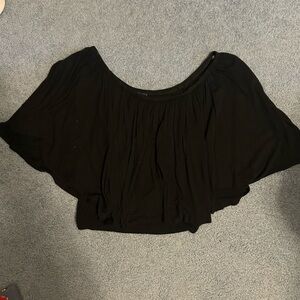 Daytrip Black Flutter Sleeve Crop Blouse